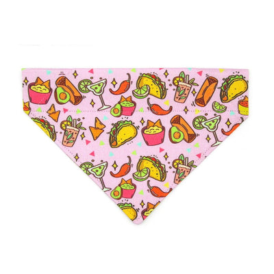 Taco Cat Bandana - "Taco Time - Pink" - Mexican Food Bandana for Cat + Small Dog / Burrito, Margarita, Fiesta, Cinco de Mayo, Queso, Fun / Slide-on Bandana