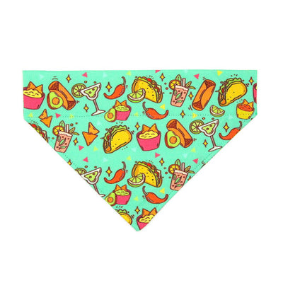 Taco Cat Bandana - "Taco Time - Green" - Mexican Food Bandana for Cat + Small Dog / Burrito, Margarita, Fiesta, Cinco de Mayo, Queso, Fun / Slide-on Bandana