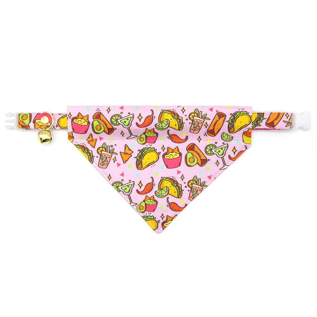 Taco Cat Collar - "Taco Time - Pink" - Mexican Food Cat Collar / Breakaway Buckle or Non-Breakaway / Cinco de Mayo, Margarita, Burrito, Fiesta Fun, Queso / Cat, Kitten + Small Dog Sizes