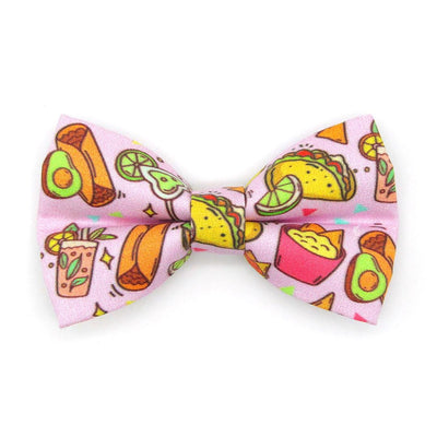 Taco Bow Tie Cat Collar Set - "Taco Time - Pink" - Mexican Food Cat Collar with Bow Tie / Burrito, Margarita, Queso, Chili Pepper, Fiesta Fun, Cindo de Mayo / Cat + Small Dog
