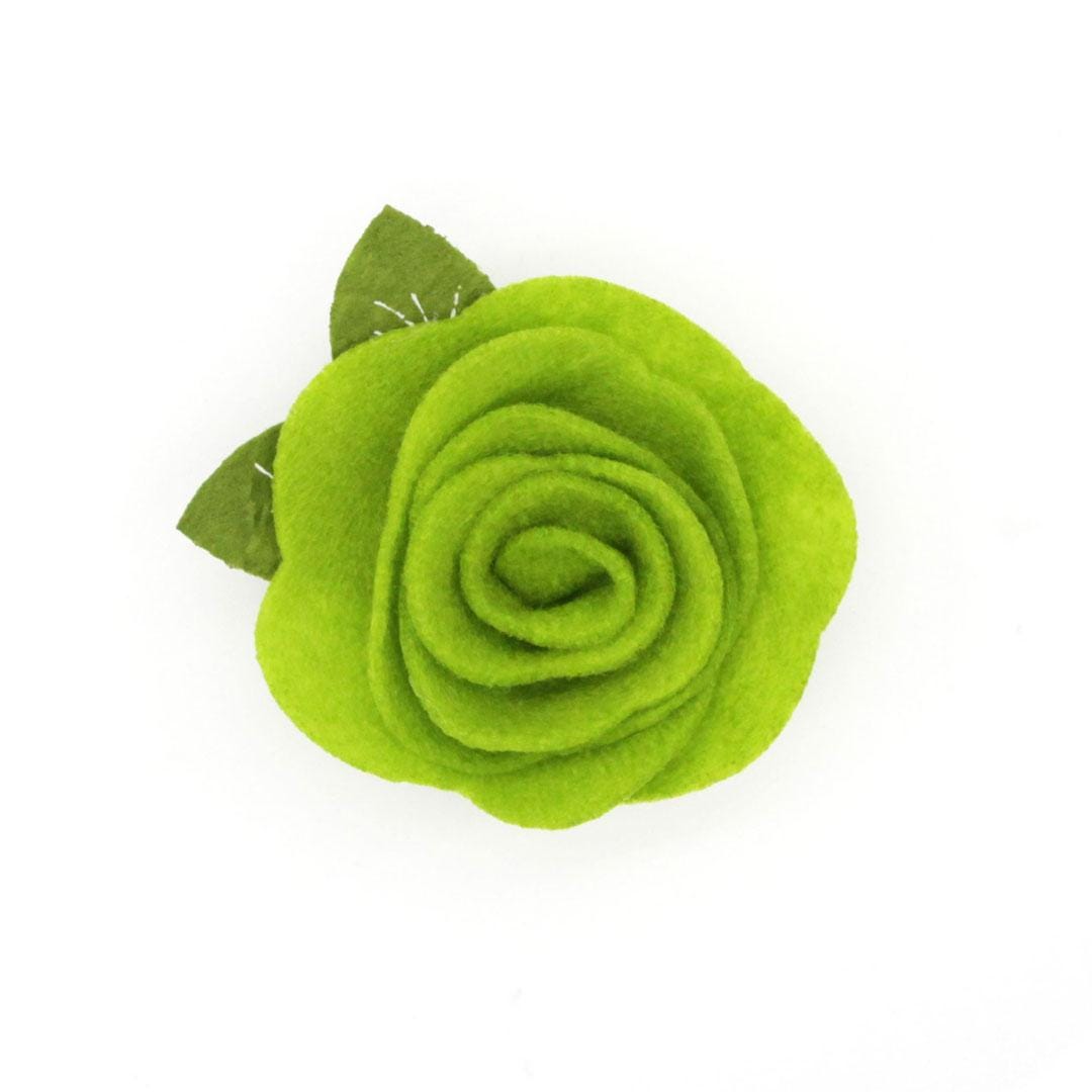Cat Collar + Flower Set - "Creepy Cuties - Green" - Halloween Cat Collar w/ Leaf Green Felt Flower (Detachable) / Cat, Kitten + Small Dog Sizes