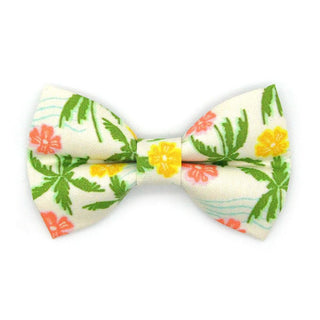 Tropical Cat Bow Tie - "Palm Paradise" - Hawaiian Bow Tie for Cat Collar / Palm Tree, Beach, Hibiscus, Summer / Cat, Kitten, Small Dog Bowtie