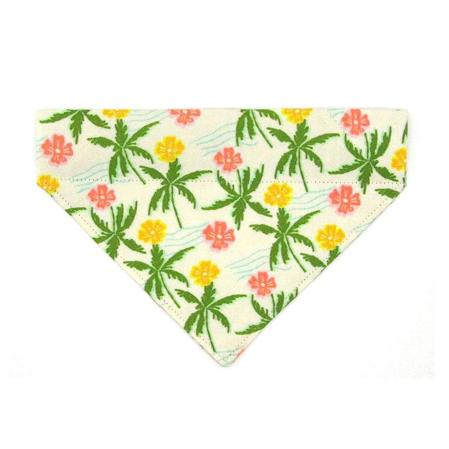 Tropical Cat Bandana - "Palm Paradise" - Summer Hawaiian Bandana for Cat + Small Dog / Beach, Palm Tree / Slide-on Bandana / Over-the-Collar