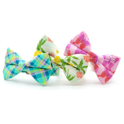 Butterfly Cat Collar - "Butterfly Garden" - Pink Cat Collar / Butterflies / Breakaway Buckle or Non-Breakaway / Cat, Kitten + Small Dog Sizes