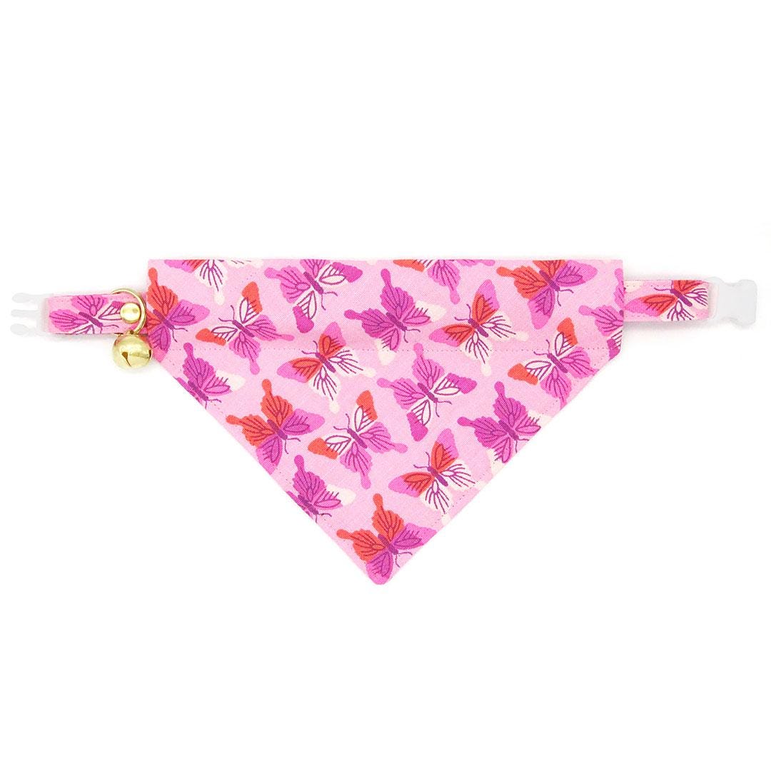 Butterfly Cat Collar - "Butterfly Garden" - Pink Cat Collar / Butterflies / Breakaway Buckle or Non-Breakaway / Cat, Kitten + Small Dog Sizes