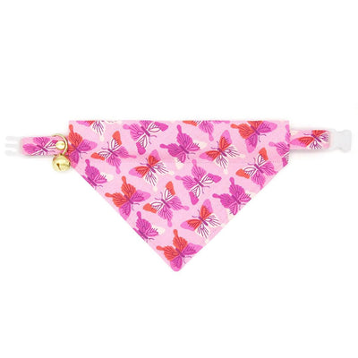 Butterfly Cat Collar - "Butterfly Garden" - Pink Cat Collar / Butterflies / Breakaway Buckle or Non-Breakaway / Cat, Kitten + Small Dog Sizes
