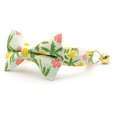 Tropical Cat Collar - "Palm Paradise" - Hawaiian Cat Collar / Summer, Beach, Tiki / Breakaway Buckle or Non-Breakaway / Cat, Kitten + Small Dog Sizes