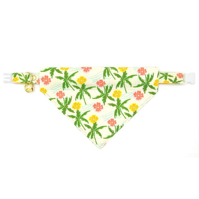Tropical Cat Collar - "Palm Paradise" - Hawaiian Cat Collar / Summer, Beach, Tiki / Breakaway Buckle or Non-Breakaway / Cat, Kitten + Small Dog Sizes