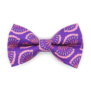 Seashell Cat Bow Tie - "Sea Siren" - Purple Bow Tie for Cat Collar / Summer, Ocean, Art Deco, Japanese, Mermaid / Cat, Kitten + Small Dog