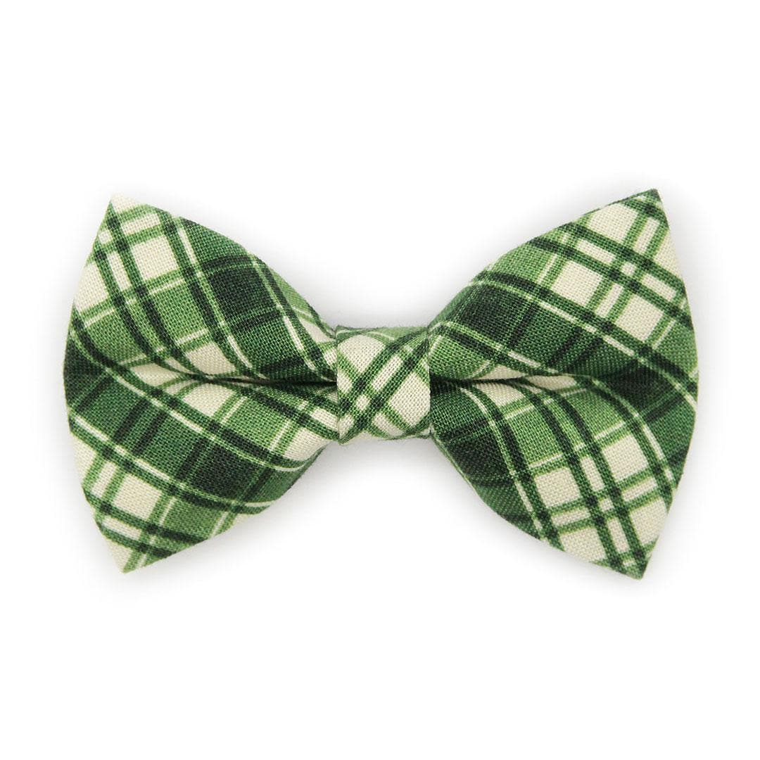 Plaid Cat Bow Tie - "Pinecrest" - Forest Green Bow Tie for Cat Collar / Fall, Winter, Holiday, Wedding / Cat, Kitten + Small Dog Bowtie