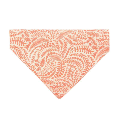 Cat Bandana - "Terra" - Peach Pink Fern Bandana for Cat + Small Dog / Coral, Girl Cat, Cute / Slide-on Bandana / Over-the-Collar