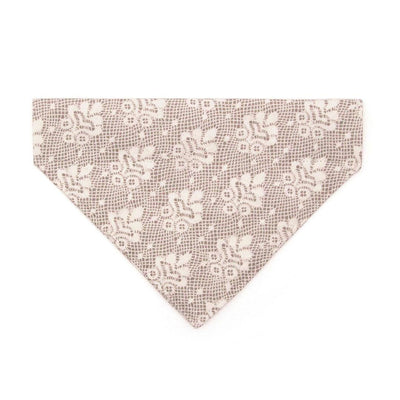 Lace Cat Bandana - "Filigree Ivory" - Simulated Cream White Lace Bandana for Cat + Small Dog / Wedding, Fancy, Bridal / Slide-on Bandana / Over-the-Collar