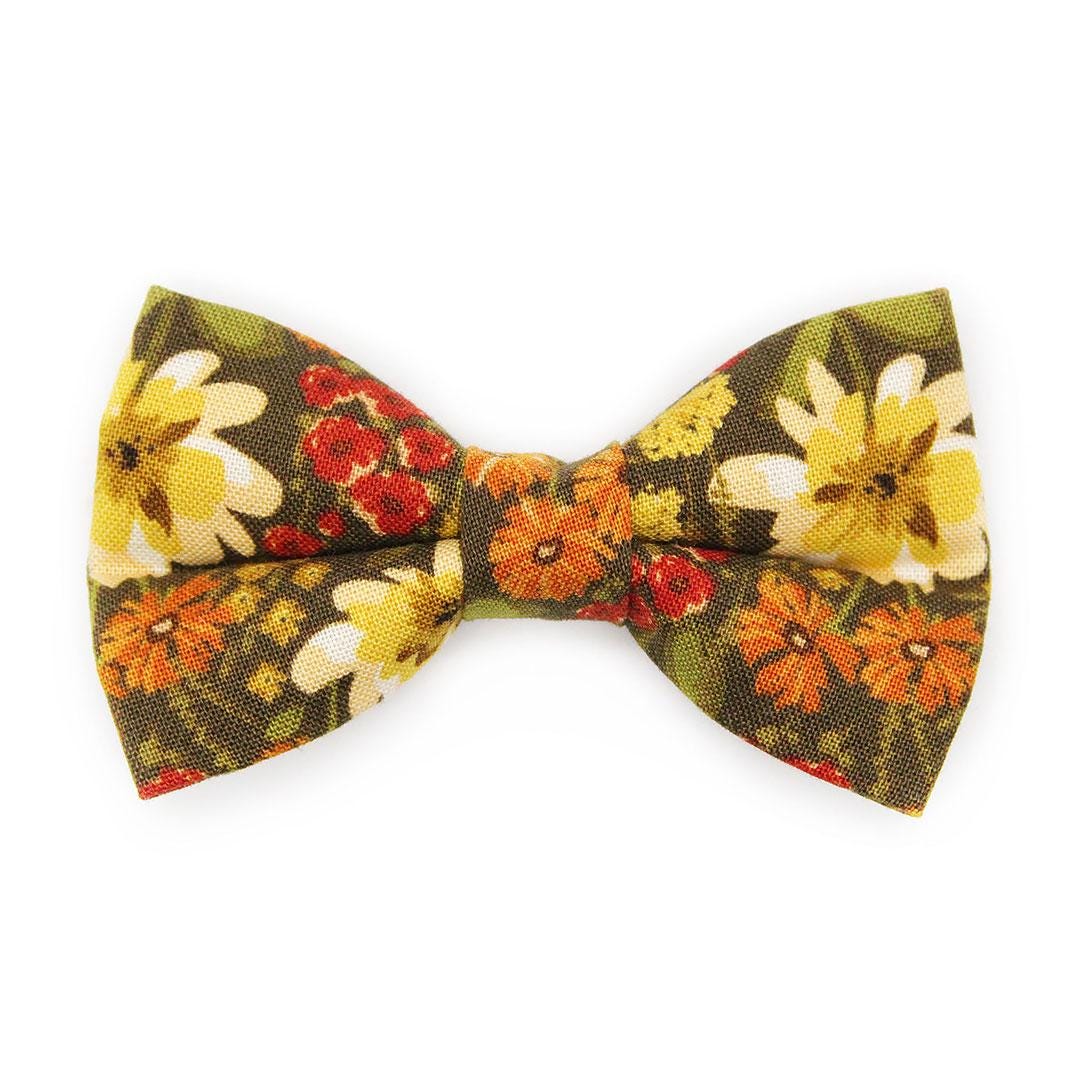 Bow Tie Cat Collar Set - "Autumn Fields" - Country Floral Cat Collar with Bow Tie / Fall, Wildflower, Farmhouse / Cat, Kitten, Small Dog Sizes