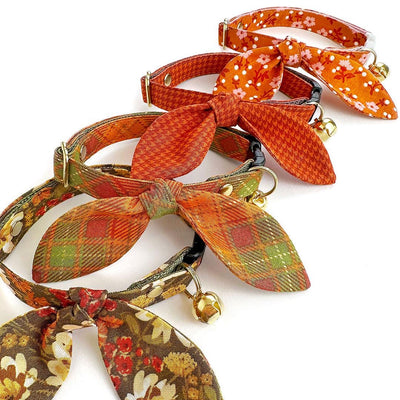 Wildflower Cat Collar - "Autumn Fields" - Olive Green Rustic Floral Cat Collar / Fall + Thanksgiving / Breakaway Buckle or Non-Breakaway / Cat, Kitten + Small Dog Sizes