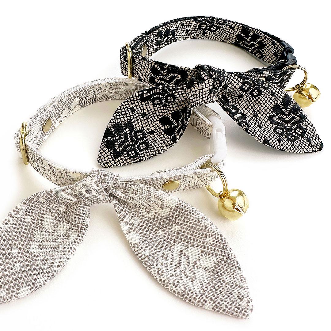 Lace Cat Collar - "Filigree Black" - Simulated Lace Black Cat Collar / Wedding, Gothic, Boudoir / Breakaway Buckle or Non-Breakaway / Cat, Kitten + Small Dog Sizes
