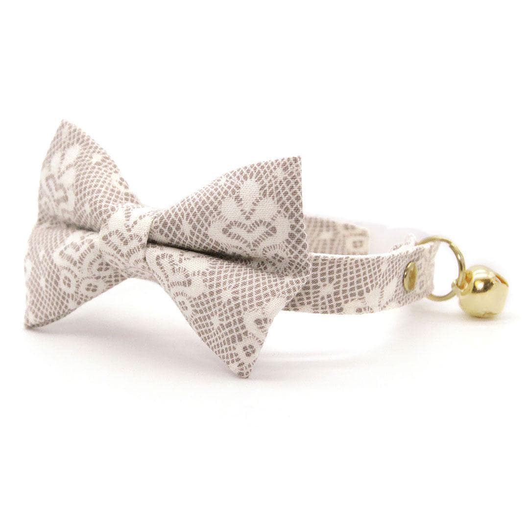 Lace Cat Collar - "Filigree Ivory" - Simulated Lace Cream Cat Collar / Wedding, Bridal / Breakaway Buckle or Non-Breakaway / Cat, Kitten + Small Dog Sizes