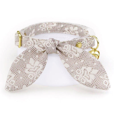Lace Cat Collar - "Filigree Ivory" - Simulated Lace Cream Cat Collar / Wedding, Bridal / Breakaway Buckle or Non-Breakaway / Cat, Kitten + Small Dog Sizes