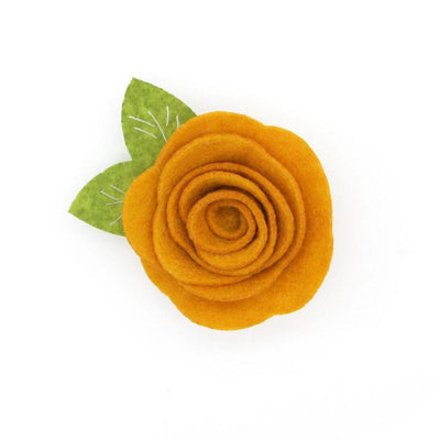 Cat Collar + Flower Set - "Acorn Hill" - Fall Leaves Cat Collar w/ Mustard Felt Flower (Detachable) / Cat, Kitten + Small Dog Sizes