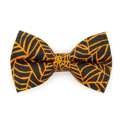 Spiderweb Cat Bow Tie - "Spellbound" - Halloween Bow Tie for Cat Collar / Spider, Orange & Black, Spooky / Cat, Kitten + Small Dog Bowtie