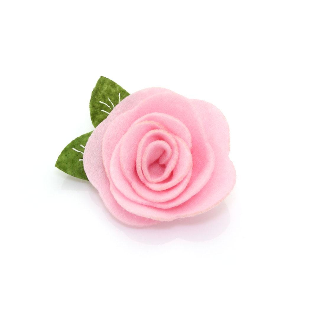 Cat Collar + Flower Set - "Ginger Blossom" - Fall Floral Cat Collar w/ Baby Pink Felt Flower (Detachable) / Cat, Kitten + Small Dog Sizes