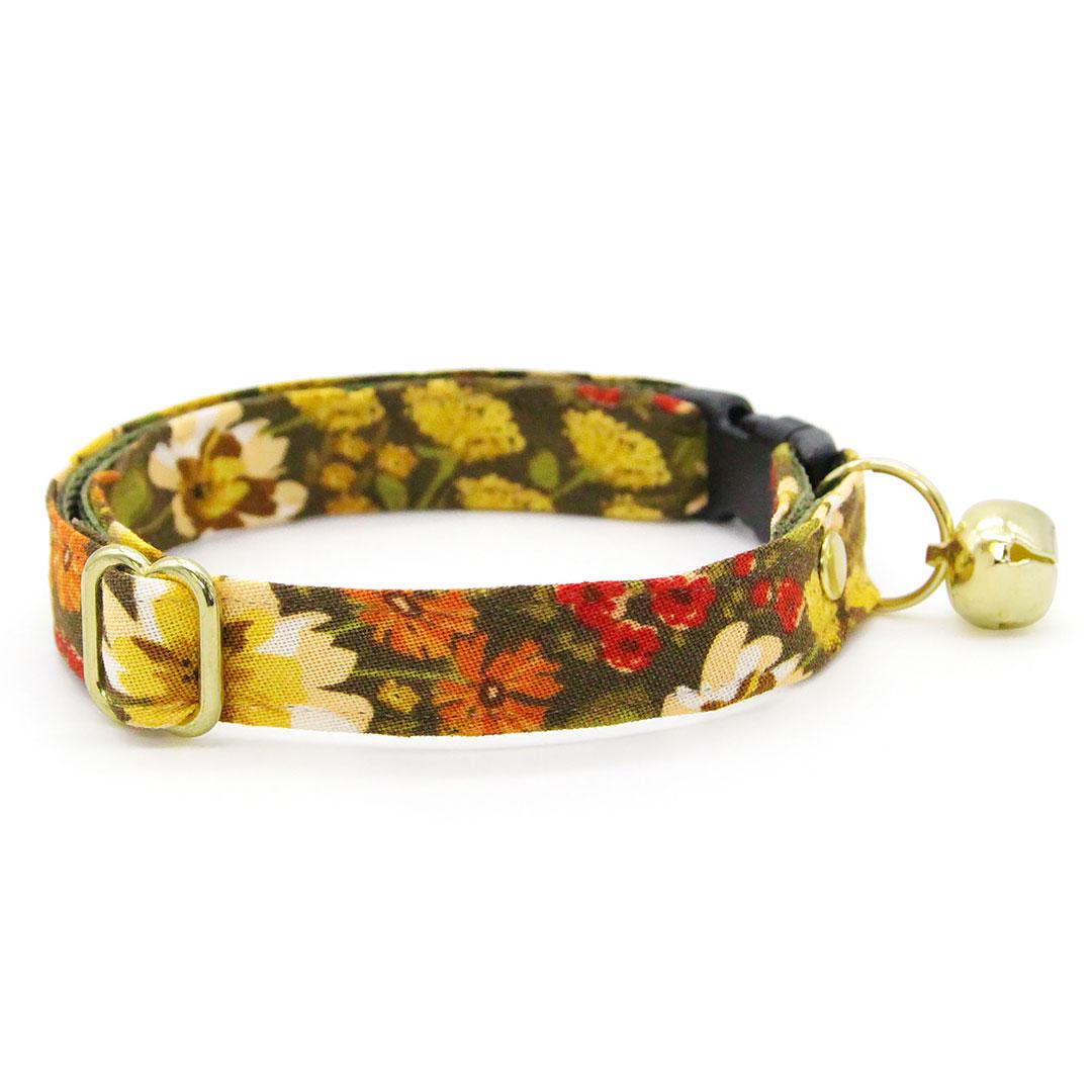 Bow Tie Cat Collar Set - "Autumn Fields" - Country Floral Cat Collar with Bow Tie / Fall, Wildflower, Farmhouse / Cat, Kitten, Small Dog Sizes