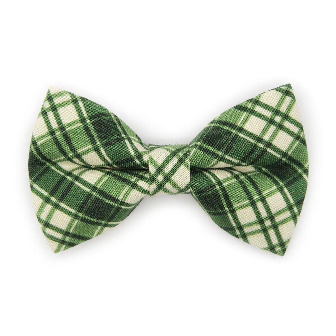 Bow Tie Cat Collar Set - "Pinecrest" - Forest Green Plaid Cat Collar with Bow Tie / Fall, Winter, Christmas / Cat, Kitten, Small Dog Sizes