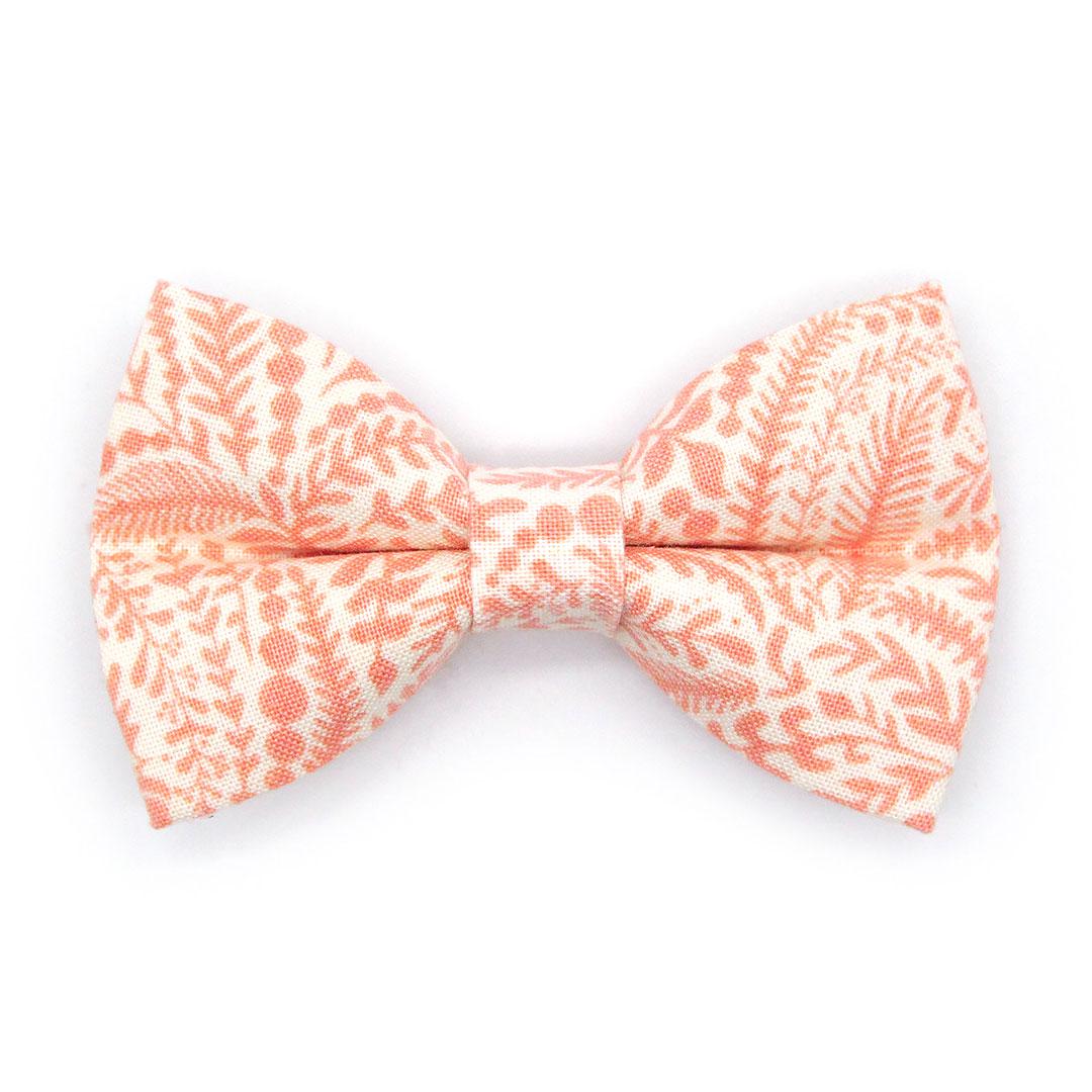 Bow Tie Cat Collar Set - "Terra" - Peach Pink Fern Cat Collar with Bow Tie / Coral, Girl Cat, Cute / Cat, Kitten, Small Dog Sizes