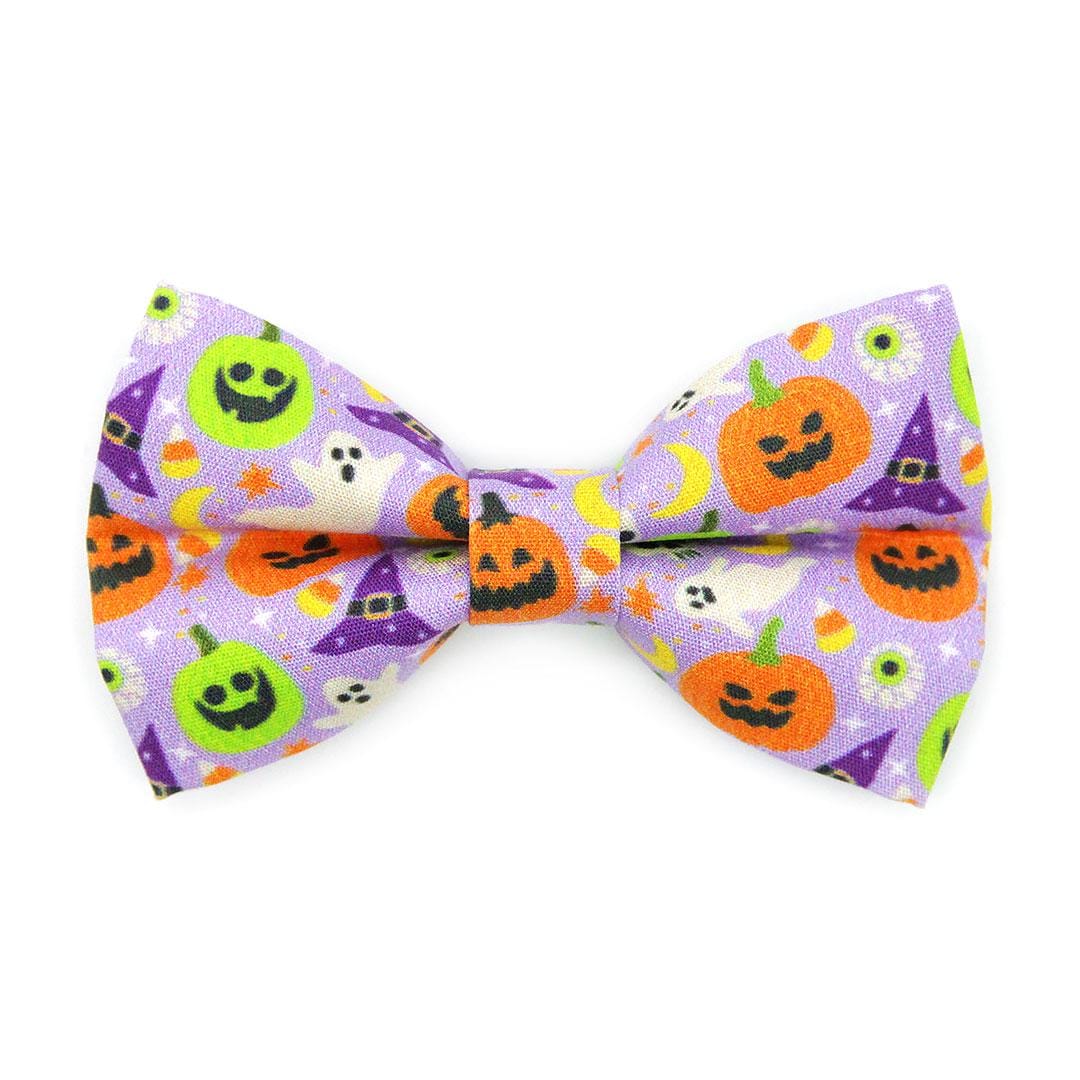 Bow Tie Cat Collar Set - "Creepy Cuties - Purple" - Halloween Cat Collar with Bow Tie / Ghost, Pumpkin, Skull / Cat, Kitten, Small Dog Sizes