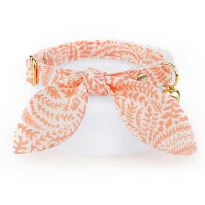 Botanical Cat Collar - "Terra" - Peach Pink Fern Cat Collar / Breakaway Buckle or Non-Breakaway / Cat, Kitten + Small Dog Sizes