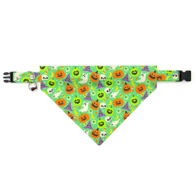 Halloween Cat Collar - "Creepy Cuties - Green" - Spooky Cat Collar / Breakaway Buckle or Non-Breakaway / Ghost, Pumpkin / Cat, Kitten + Small Dog Sizes