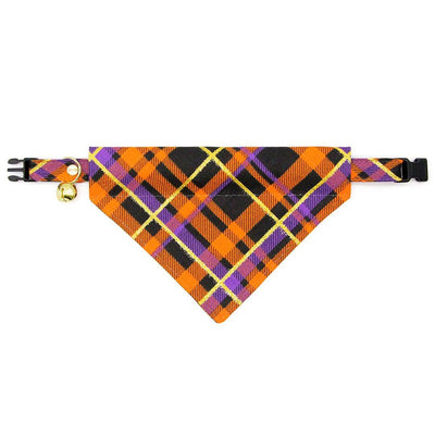 Halloween Cat Collar - "Midnight Mischief" - Spooky Plaid Cat Collar / Breakaway Buckle or Non-Breakaway / Cat, Kitten + Small Dog Sizes