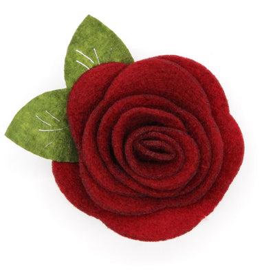 Holiday Cat Collar + Flower Set - "Victorian Christmas - Burgundy" - Elegant Cat Collar w/ Burgundy Felt Flower (Detachable) / Cat, Kitten + Small Dog Sizes