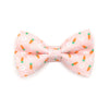 Pet Bow Tie - "Bunnies & Carrots Pink" - Pastel Pink Bunny Bow Tie / Easter, Spring / For Cats + Small Dogs (One Size)