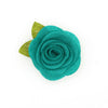 Cat Collar + Flower Set - "Velvet - Ocean Teal" - Deep Blue/Green Cat Collar w/ Teal Felt Flower (Detachable)