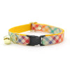 Cat Collar - "Golden Hour" - Rainbow Plaid Cat Collar / Breakaway Buckle or Non-Breakaway / Cat, Kitten + Small Dog Sizes