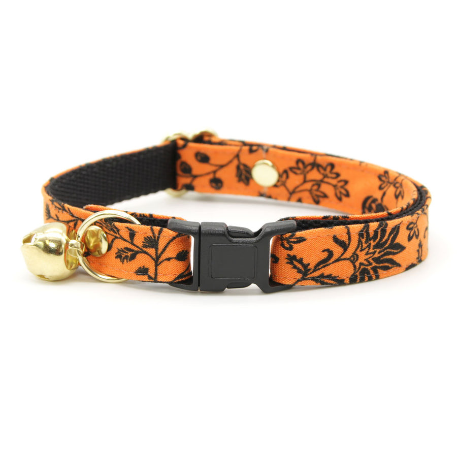 Halloween Cat Collar - "Gothic Halloween" - Black & Orange Cat Collar / Breakaway Buckle or Non-Breakaway / Cat, Kitten + Small Dog Sizes