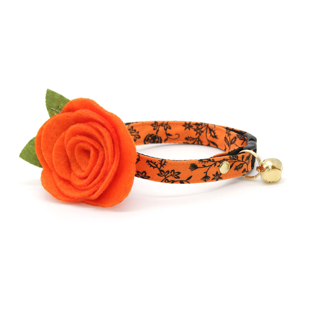 Halloween Cat Collar - "Gothic Halloween" - Black & Orange Cat Collar / Breakaway Buckle or Non-Breakaway / Cat, Kitten + Small Dog Sizes