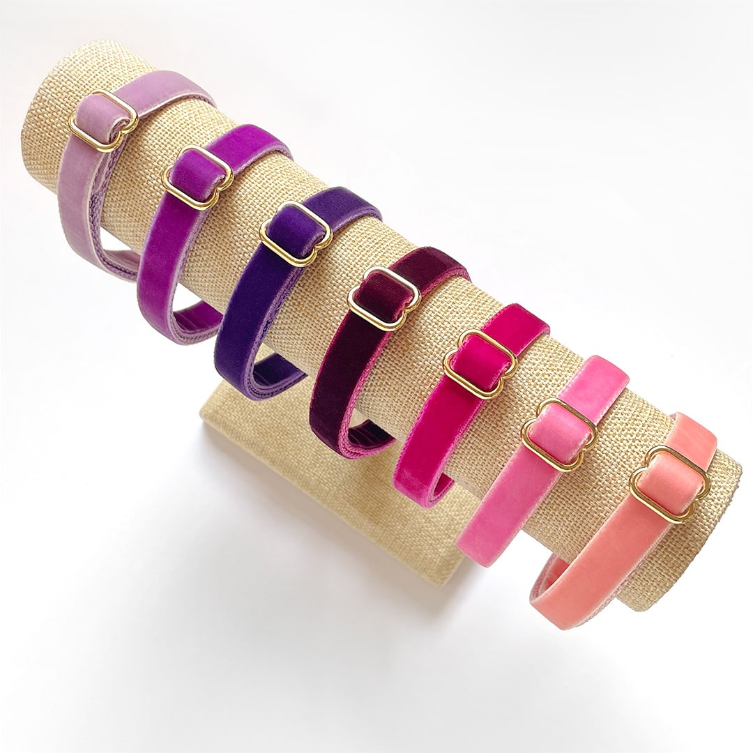 Cat Collar - "Velvet - Peach Coral Pink" - Luxury Velvet Cat Collar / Breakaway Buckle or Non-Breakaway / Cat, Kitten + Small Dog Sizes