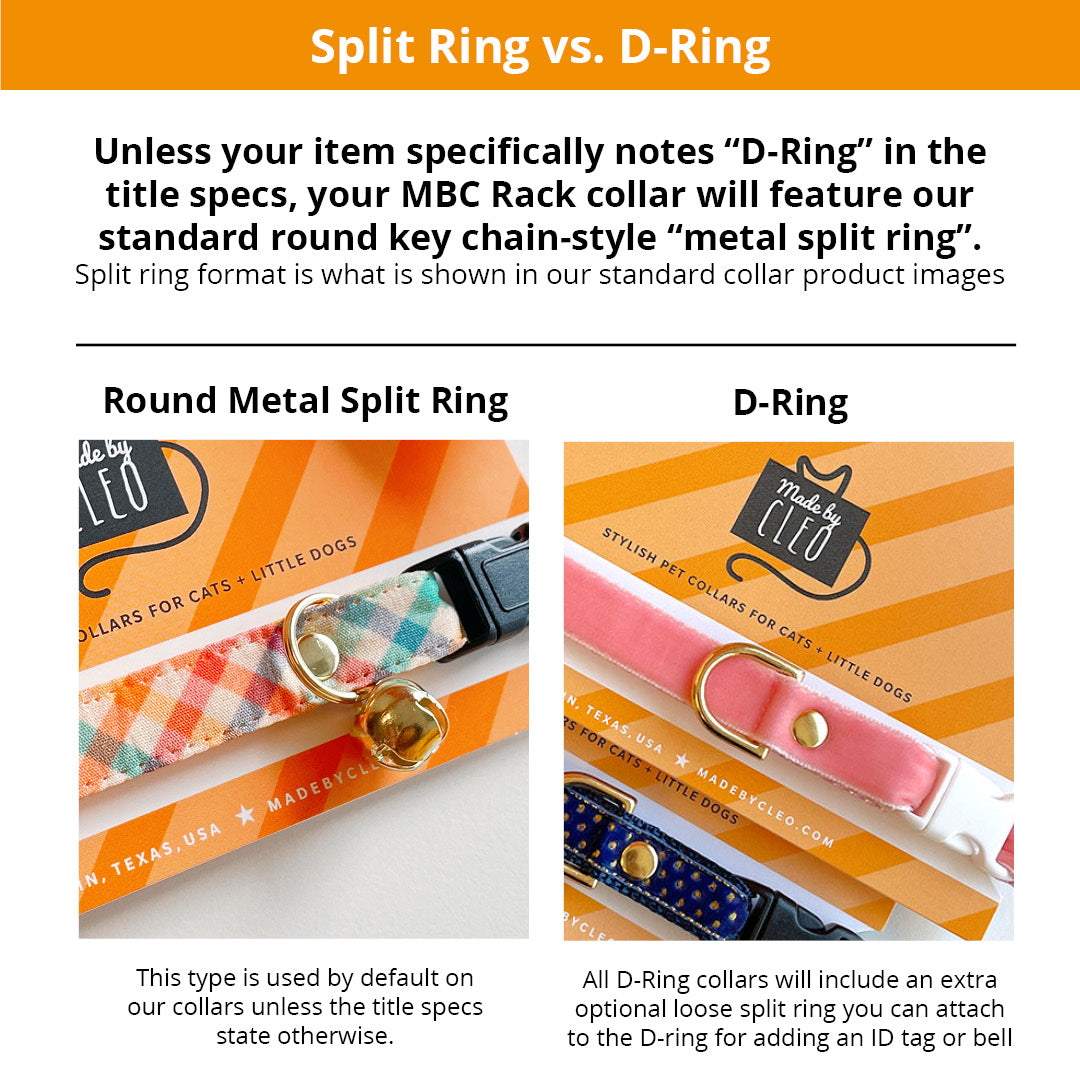 MBC Rack - (6-10 Inch) Pet Collar - "Sweet Tooth" - (WHITE BREAKAWAY Clasp / GOLD Hardware Accents / Metal D-Ring) - Sold As Configured - Final SALE