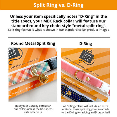 MBC Rack - (6-10 Inch) Pet Collar - "Sweet Tooth" - (WHITE BREAKAWAY Clasp / GOLD Hardware Accents / Metal D-Ring) - Sold As Configured - Final SALE