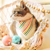 Pet Bandana - "Merry Stripes" - Rifle Paper Co® Festive Christmas Bandana for Cat + Small Dog / Holiday / Slide-on Bandana / Over-the-Collar (One Size)