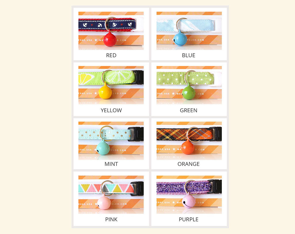 Solid Color Pet Collar Jingle Bell (10 Colors) - Pick One - For Cat Collars & Small Dog Collars