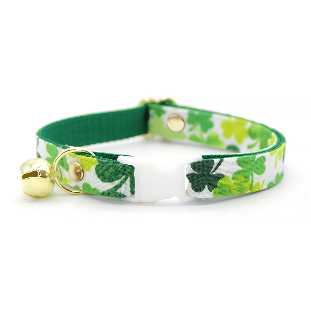 Cat Collar - "Shamrock Spirit" - St. Patrick's Day Cat Collar / Breakaway Buckle or Non-Breakaway / Cat, Kitten + Small Dog Sizes