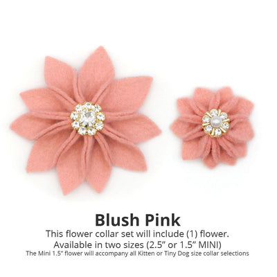 Cat Collar + Flower Set - "Candy Eggs" - Easter Egg Cat Collar + Specialty "Blush Pink" Jeweled Felt Flower (Detachable)
