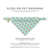 Pet Bandana - "Tiny Reindeer" - Mint Christmas Bandana for Cat + Small Dog / Holiday / Slide-on Bandana / Over-the-Collar (One Size)