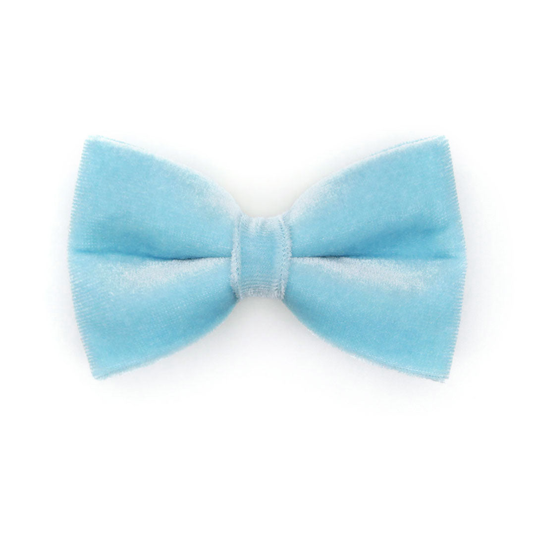 Bow Tie Cat Collar Set - "Velvet - Frosty Blue" - Velvet Cat Collar w/ Matching Bowtie / Cat, Kitten, Small Dog Sizes