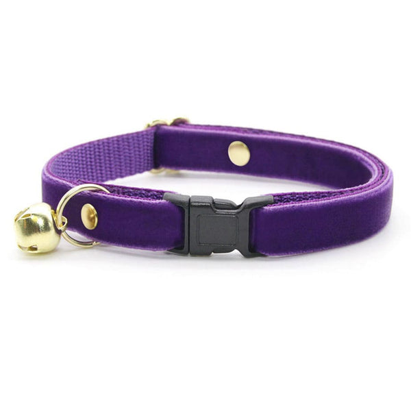 Cat Collar "Velvet Royal Purple" Rich Purple Velvet Cat Collar