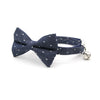 Pet Bow Tie - "Weekend" - Blue Chambray w/ Mini Dots - Detachable Bowtie for Cats + Dogs