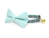 Cat Bow Tie - "Color Collection - Mint" - Aqua Pastel Cat Collar Bow Tie / Wedding / Removable (One Size)
