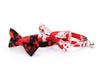 Vampire Cat Collar with Flower Set - "Dracula" - Horror Fan Gift/Halloween Cat Collar + Felt Flower (Scarlet Red) - Breakaway/Non-Breakaway
